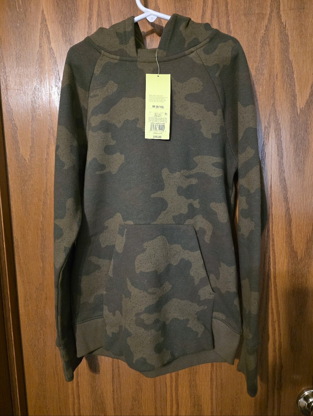 Boys Camo Hoodie in Olive and Brown